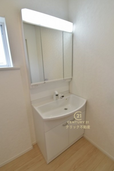 Cradlegarden　 東海村亀下　第1　3の独立洗面台|洗面台は洗練されたシンプルなデザインでお手入れも楽です。
