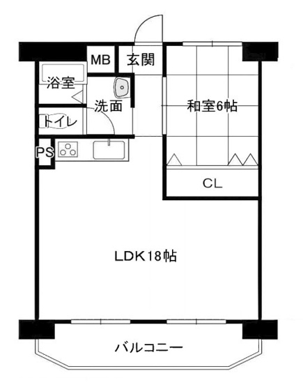 【間取り】 | 山科団地Ｂ棟 | 専有面積51.98㎡