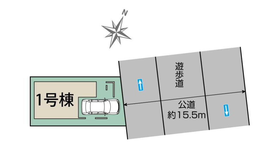 新築／志木市中宗岡１丁目　全１棟の区画図|駐車スペースあり！（車種による）