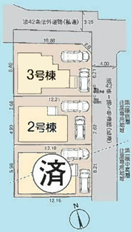 【区画図】 | 【仲介手数料無料！！】府中市武蔵台1丁目　新築戸建て（全2棟）2号棟　4380万円
