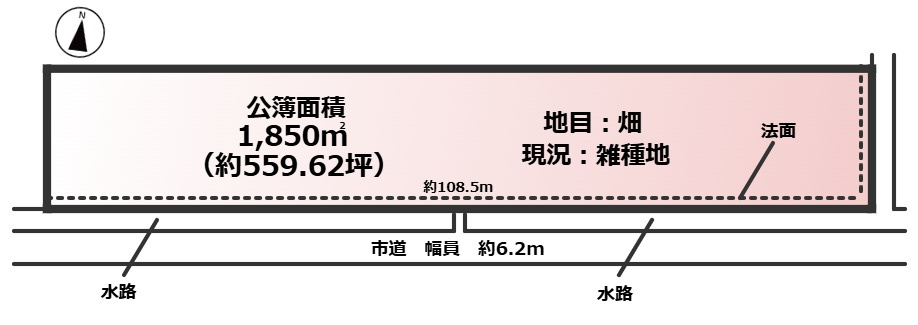 高島市今津町北仰559坪売地の土地図