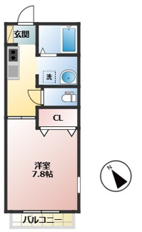【間取り】 | ディアス弐番館 | 1K