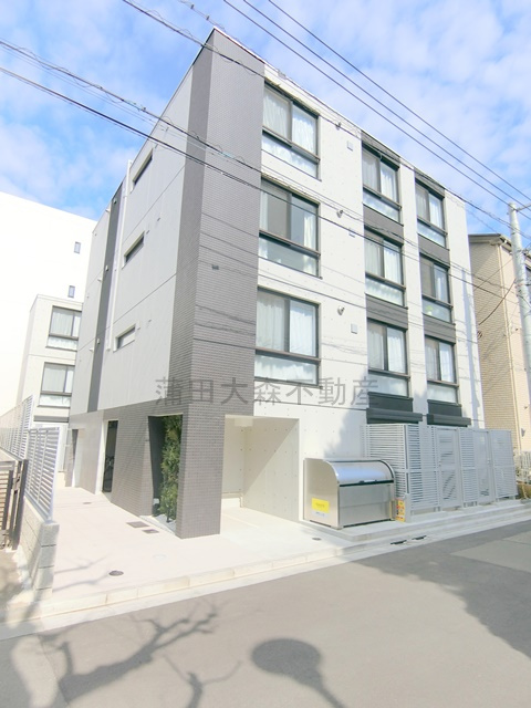 LUORE池上の外観|2025年1月築　RC鉄筋コンクリート造地上4階建て総戸数14戸の人気賃貸
東京都大田区池上8丁目　東急池上線池上駅徒歩8分、東急多摩川線武蔵新田駅徒歩8分