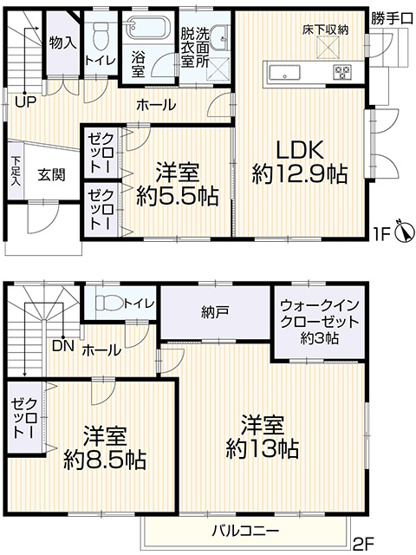 【間取り】 | 豊橋市向草間町字向西 中古戸建て | 効率的かつ暮らしのことをしっかり考えた間取りです
