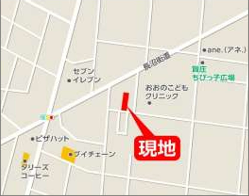 【建築条件なし売地】　郡山市賀庄1期　桜小・郡山第三中の地図|現地案内図