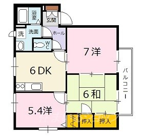 広島市安佐北区口田南９丁目のアパートの間取り