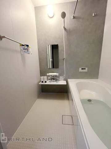 新築戸建・新築建売　福島市野田町谷地第3　森合小・清水中の浴室|浴室乾燥機付きのバスルーム！ベンチシート付バスタブは半身浴も楽しめますね♪