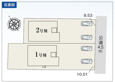 【区画図】 | 焼津市高新田 2期 新築一戸建て 1号棟 | 1号棟の区画図です