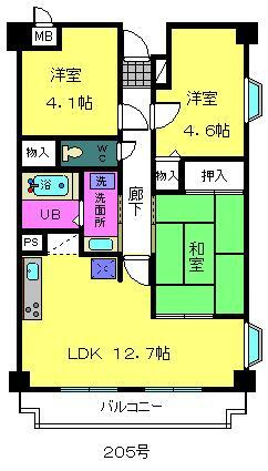 コンプリチェＫＡＴＡＹＡＭＡの間取り