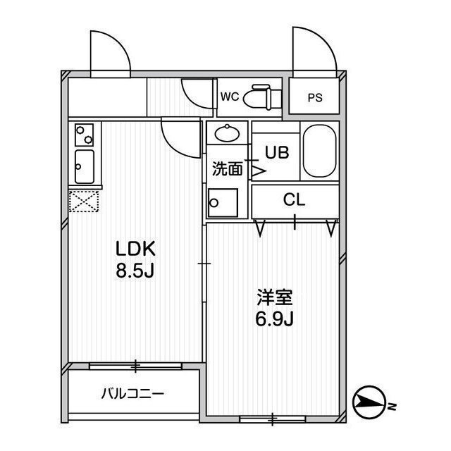 プレアデス千里山田の間取り