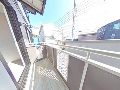 南向きのバルコニー