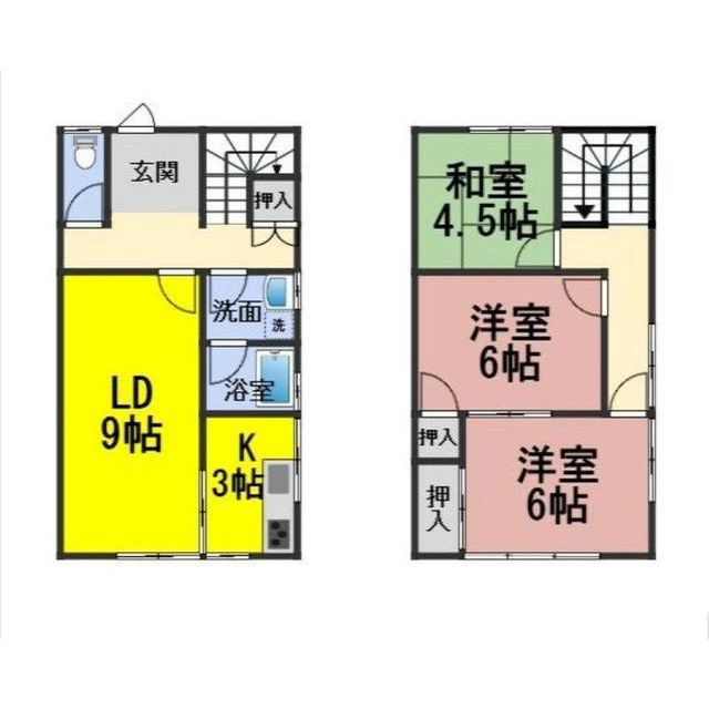 岐阜市長良２丁目の一戸建ての間取り