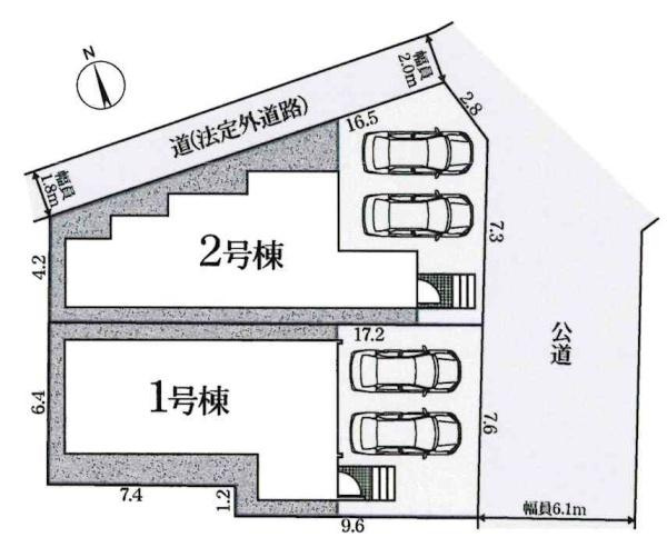 安城市東町第1　全2棟・1号棟の区画図|1号棟です。