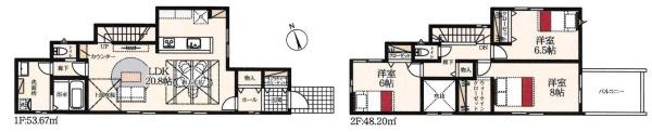 安城市東町第1　全2棟・2号棟の間取り|間取り図です