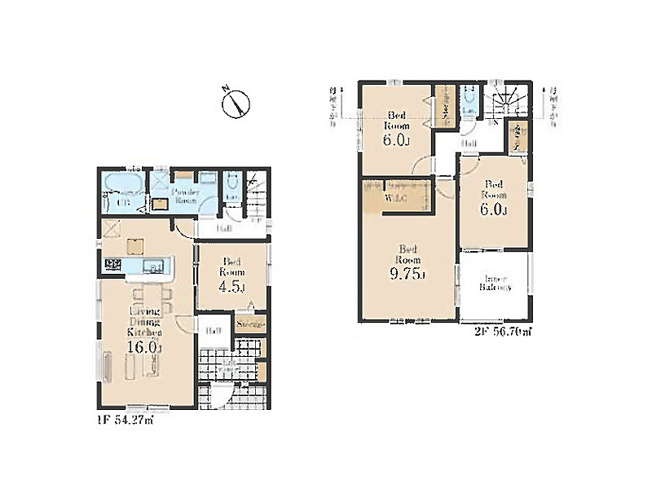 【間取り】 | 清瀬市下宿2丁目　新築一戸建住宅　全19棟　(志木本店) | 会話が弾む対面キッチン採用の16帖LDK。