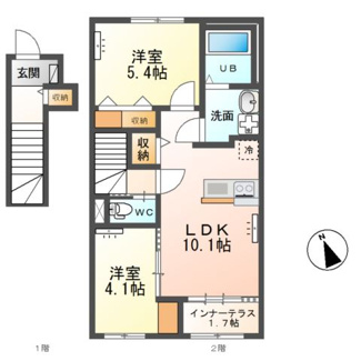 【間取り】 | ペット可／上横場新築アパートB（仮
