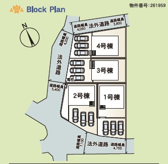 ♥♥宜野座村漢那第2-4号棟（全４棟）の区画図|駐車スペース