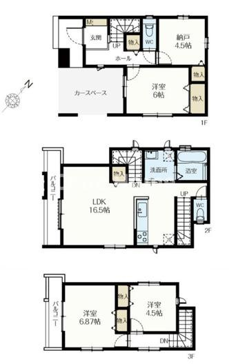 江戸川区南篠崎町1丁目新築分譲住宅の間取り|【A号棟間取り】南西道路につきまして日当たり・通風良好