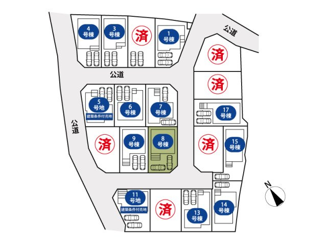 【区画図】 | 清瀬市下宿2丁目　新築一戸建住宅　全19棟　(志木本店) | 街並みが整った大型分譲地ならではの安心感。ゆとりのカースペース付きで来客時も安心です。