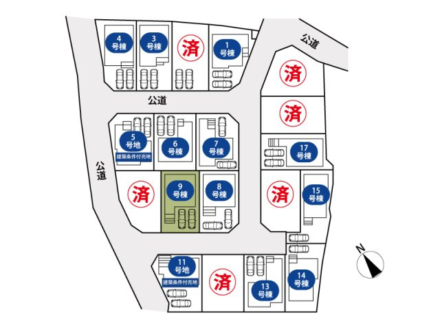 【区画図】 | 清瀬市下宿2丁目　新築一戸建住宅　全19棟　(志木本店) | 街並みが整った大型分譲地ならではの安心感。ゆとりのカースペース付きで来客時も安心です。