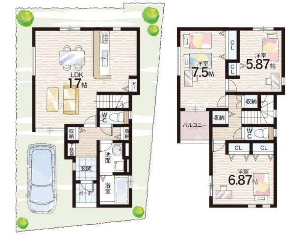 神戸市垂水区千代が丘　新築一戸建ての間取り