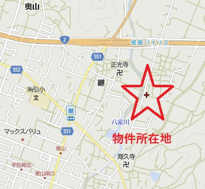 四郷町売地の地図