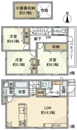 泉町戸建の間取り