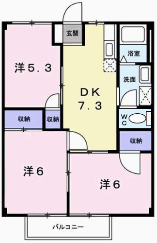 玲巧－ハイツ１の間取り