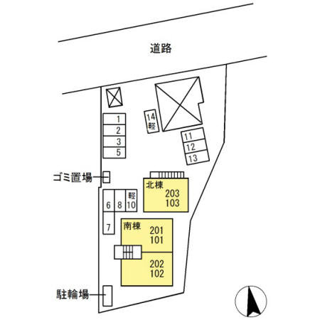 コーポラスＹ.Ｏ 北棟の区画図