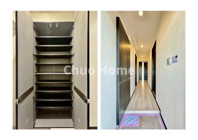 第2お花茶屋ダイヤモンドマンションの玄関|【玄関】玄関には大型のシューズクローゼットを設置しておりますのでいつでもスッキリりとした空間を保てます。玄関周りを清潔に使うのはとても大事なことですよね。