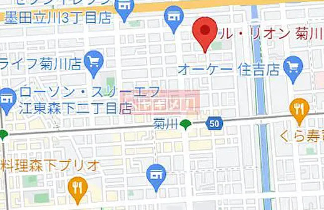 ル・リオン菊川の地図
