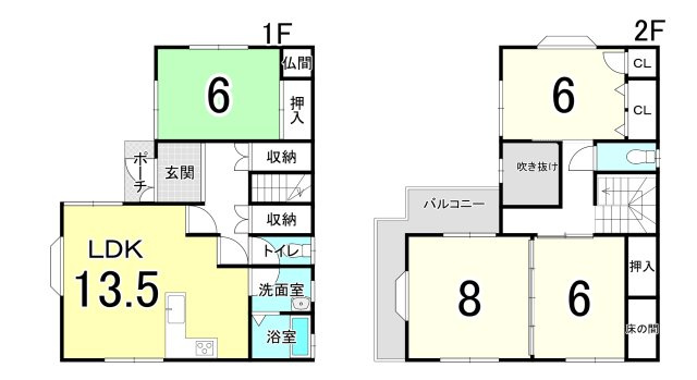 中古戸建　岩出市中島の間取り