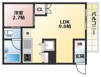 【間取り】 | Park Side Mibu1