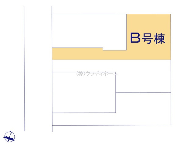 越谷市花田4丁目　新築一戸建て　B号棟の区画図