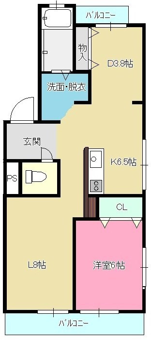 浦里第一マンションの間取り|間取り図です。