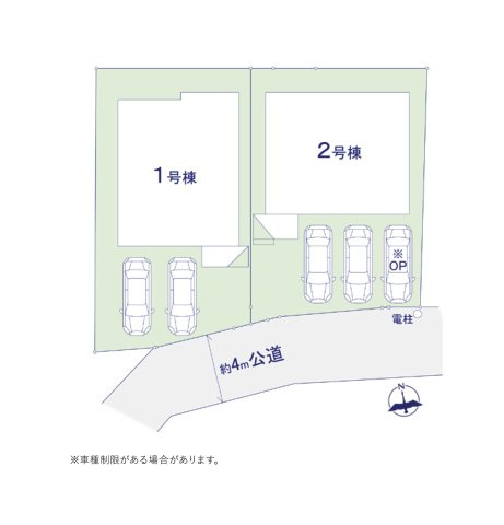 福岡市中央区輝国2丁目第1-2棟（1号棟）の区画図|配置図（1号棟）