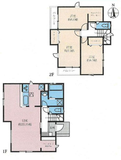 【間取り】 | 綾瀬市小園  4号棟 6期 | 都市ガス　二面バルコニー（南・西）　浴室乾燥機+窓　全居室収納　LDK20.7帖　全居室6帖以上