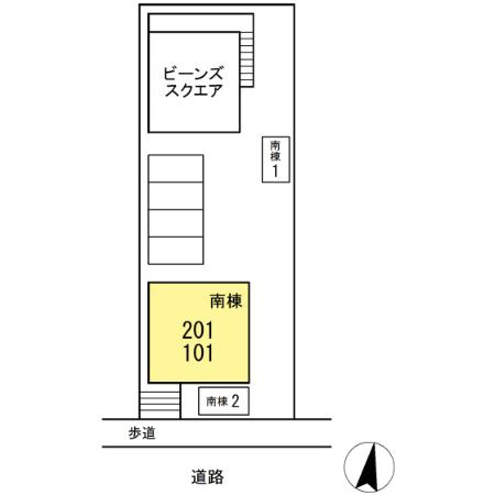 ビーンズスクエア　南棟の区画図