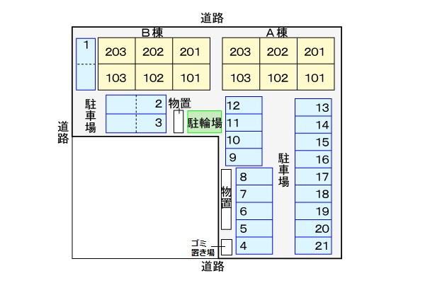 ヒラソールＡの区画図