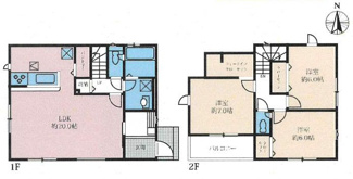 【間取り】 | 綾瀬市小園  7号棟 6期 | 都市ガス　南向きバルコニー　浴室乾燥機+窓　全居室収納　パントリー　LDK20帖　全居室6帖以上
