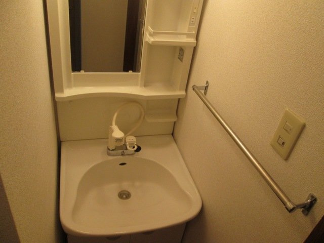 ゆったりとスペースのある洗面所