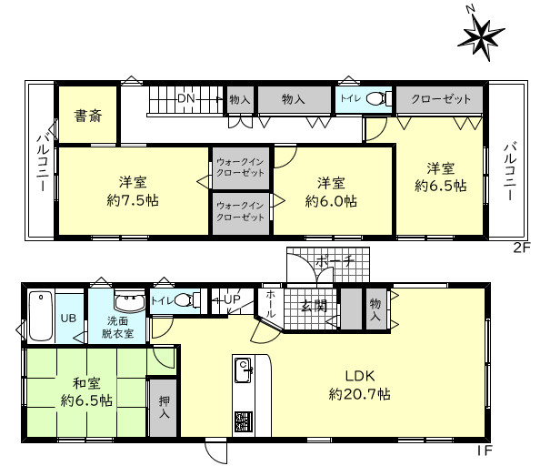 神戸市垂水区本多聞6丁目新築戸建A号地の間取り