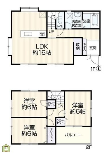 草加市中根3丁目　中古一戸建ての間取り
