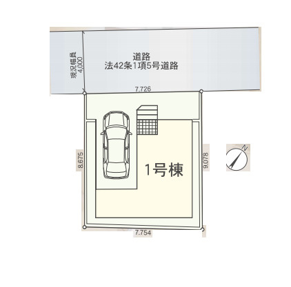 上尾市上尾村　第3　新築一戸建て　クレイドルガーデン　01の区画図|1号棟