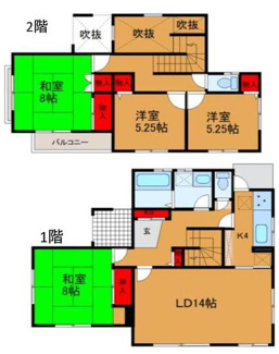 【間取り】 | 千葉市緑区あすみが丘５丁目　中古戸建　外房線【土気駅】 | 日当たりの良い間取りです。