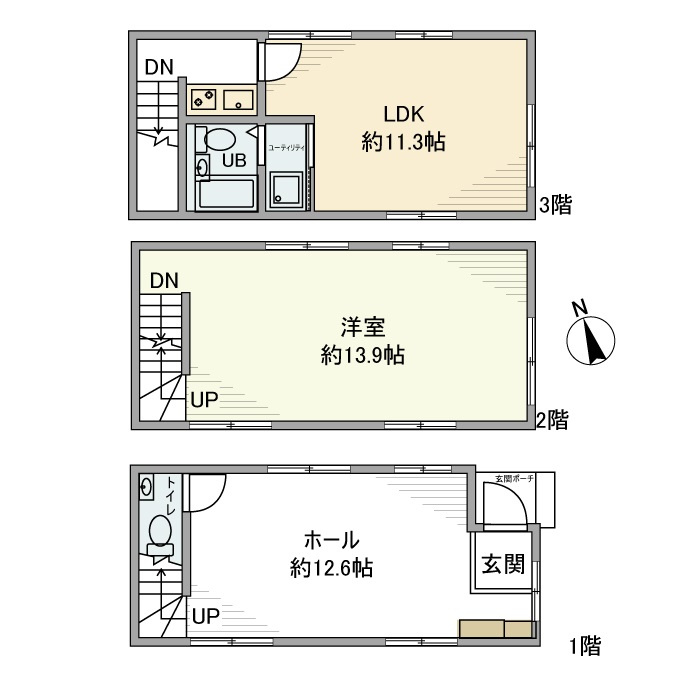 北砂戸建の間取り