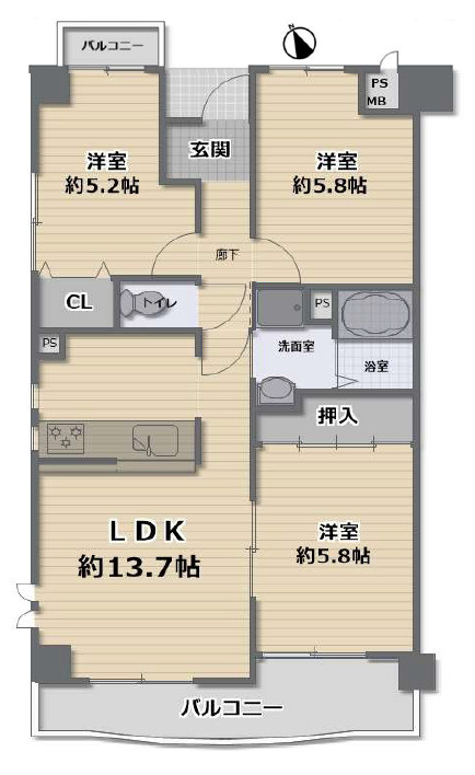 【間取り】の画像
