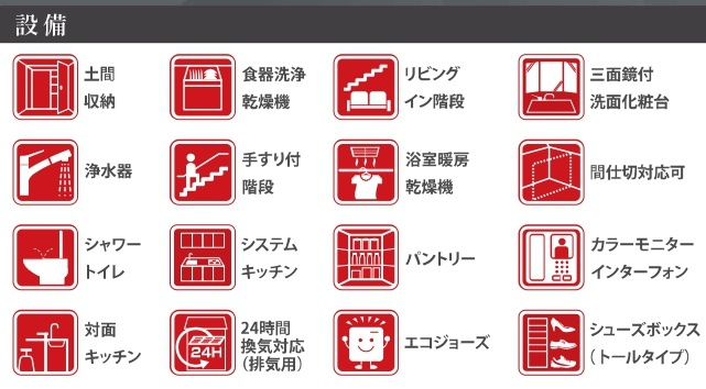 流山市松ケ丘６丁目新築戸建（松ケ丘12期）の構造・工法・仕様|設備一覧