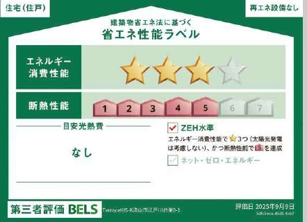流山市松ケ丘６丁目新築戸建（松ケ丘12期）の省エネ性能ラベル|省エネ性能ラベル・ZEH水準
