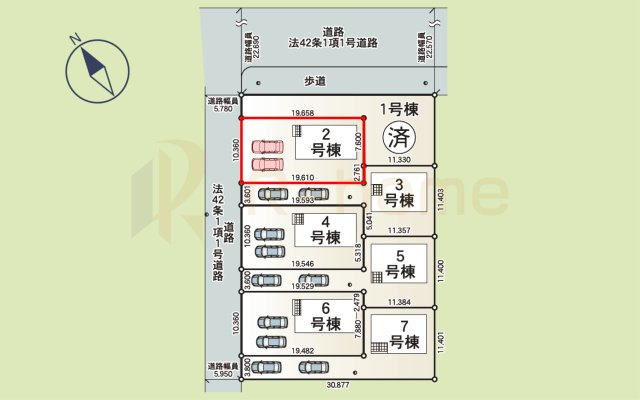 土浦市生田町第4　新築戸建て　2号棟の区画図|大きなお買い物だからこそ、メリット・デメリットを伝えさせて頂きます。
R-homeにお任せください♪